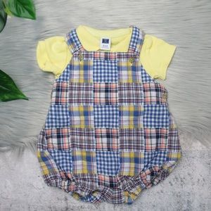 Janie And Jack 2Pc Romper & Polo Onesie Set Baby Size 0-3 Months